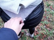 Cheating girlfriend with a stranger in the woods