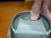 Piss into a pot and wash my feet with pee 12/16