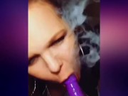 Custom smoking fetish with dildo sucking 13/16
