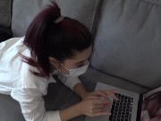 School girl sucks dick first time, ended on face 