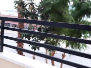 Cunnilingus on the balcony of a hotel in Turkey. Public sex 5/16