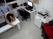 Girl boss fucks her coworker next to the assitent 14/16
