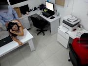 Girl boss fucks her coworker next to the assitent 15/16