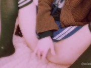 Japan teen amateur caught masturbating thinking about teacher uncensored Hentai Pink pussy stuck 9/16