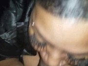 Pleasing his dick for as long as he can take it