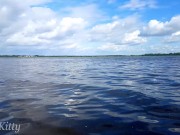 PRETTY WOMAN MASTURBATES ON THE LAKE WHILE FISHERMEN RIDE NEARBY! PLAYSKITTY 4K 1/16