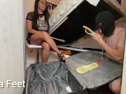 PREVIEW Kiffa's Slave Packs her bag -HIGH HEELS WORSHIP-HARD TRAMPLING-SPANKING-FOOT DOMINATION 12/16