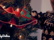 Dress Up the Christmas Tree & Undress Me: Amateur Hot Lesbian Tribbing & Pussy Licking- Kinky Babies 1/16