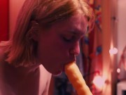 Teen Sucks dildo and fucked hard by sex machine 2/16