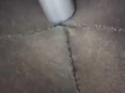 Vacuum cleaner sucks my clit in hole of my yoga pants 16/16