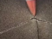 Vacuum cleaner sucks my clit in hole of my yoga pants 5/16