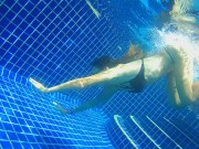 Me,Mini Bikini and BLACK DILDO in Public POOL 10/16