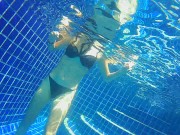 Me,Mini Bikini and BLACK DILDO in Public POOL 11/16