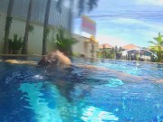 Me,Mini Bikini and BLACK DILDO in Public POOL 15/16