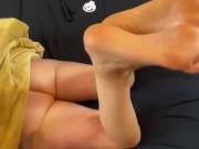 HOT MILF RUBBED IN OIL-BREASTS, BODY, FEET... 7/16