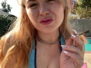 JOI POV I am your Lesbian StepDaughter in yoga pants, outdoor nudity porn star Siouxsie Q freckles 11/16