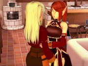 Hot Horde elves have lesbian sex. Eating pussy, trib orgasm. - World of Warcraft hentai. 1/16