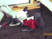 Furry Hentai - White Cat & Black Kitty Yiff 4/16