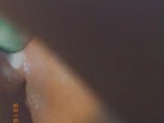 Making her cream and squirt all over a cucumber   16/16