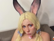Guy Roughly Fucks Big Ass Bunny with Huge Dildo to Orgasm - Petplay 1/16