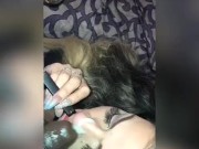 Smoking my vape while he’s cumming all over my face (part of the ending scene from new vid) 3/16