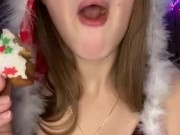 Christmas cookie chewing. Food fetish  11/16