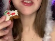 Christmas cookie chewing. Food fetish  12/16