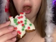 Christmas cookie chewing. Food fetish  6/16