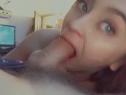 Cheating Native American wife getting her time in with daddy’s dick sucking white man dick 11/16