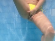 Sexy blonde masturbates in a public pool TRAILER 14/16
