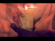 Intense squirting orgasm after anal fingering - Candlelight pussy and ass masturbation 1/16