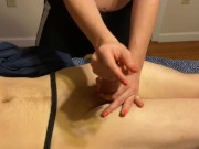 Palming the Head of his Dick after Ruined Orgasm Handjob Torture  12/16