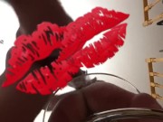 Hot amateur bisexual girl fuck on chair doggy style, come and squirt, shaking multi orgasm, ass slap 15/16