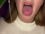Cucumber sucking. Deepthroat and spits 13/16