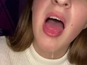 Cucumber sucking. Deepthroat and spits 5/16