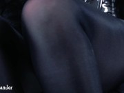 Black Tight PantyHose Fetish Video With Curvy Lady In PVC Shiny Corset 1/16
