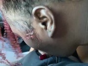 Big tit ebony sucking white dick in car 11/16