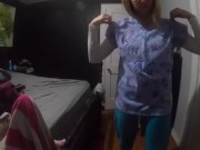 Voyeur nurse changing into scrubs nice saggy tits nipples milf 16/16