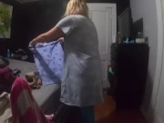 Voyeur nurse changing into scrubs nice saggy tits nipples milf 5/16