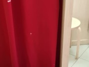 blowjob in the fitting room of the store next to the security guard! Public sex 4/16