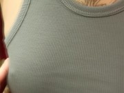 blowjob in the fitting room of the store next to the security guard! Public sex 7/16