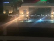 Ebony Teen Squirting on parents hotel room balcony 16/16