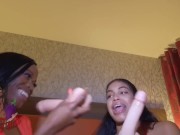 Maya Farrell and Melody Cummings shows off their dick sucking skills 4/16