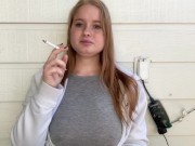 Innocent Cigarette Smoker With Hard Nips 9/16