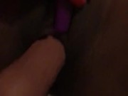 WET Ebony Lesbian Takes Dildo & Vibrator  1/16