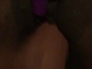 WET Ebony Lesbian Takes Dildo & Vibrator  12/16