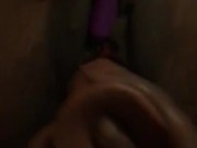 WET Ebony Lesbian Takes Dildo & Vibrator  7/16