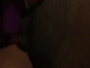 WET Ebony Lesbian Takes Dildo & Vibrator  8/16