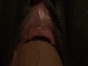 WET Ebony Lesbian Takes Dildo & Vibrator  9/16