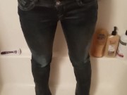 Vixen wets herself, gets pissed all over, and shows off her piss covered self as she strips! 16/16